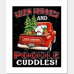 Warm Snuggles And Poodle Cuddles Truck Tree Christmas Gift Posters and Art
